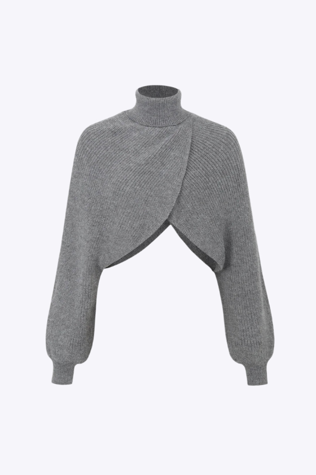 Stylish batwing sleeve turtleneck crop sweater