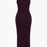 Chic ribbed knit dress and cardigan set