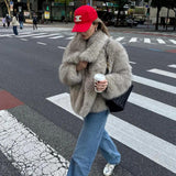 Luxurious soft-touch women's fur coat