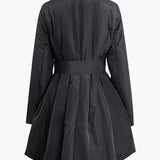 Cozy tie-front design women's puffer jacket