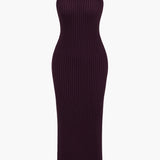 Chic ribbed knit dress and cardigan set