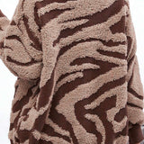 Eye-catching striped women's sweater cardigan