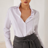 Stylish slit design long sleeve shirt