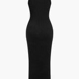 Chic ribbed knit dress and cardigan set