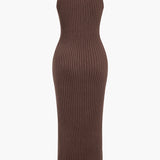 Chic ribbed knit dress and cardigan set