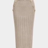 Soft knit co-ord set: tank top, cardigan & skirt