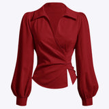 Modern asymmetrical long-sleeve shirt