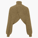 Stylish batwing sleeve turtleneck crop sweater