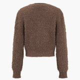 Knit button pocket women's cardigan