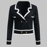Elegant dual-tone women's cardigan and pants set
