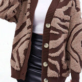 Eye-catching striped women's sweater cardigan