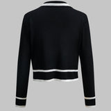 Elegant dual-tone women's cardigan and pants set