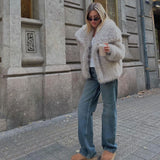 Luxurious soft-touch women's fur coat