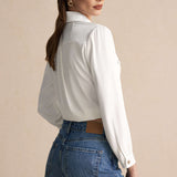 Elegant button pocket long sleeve shirt
