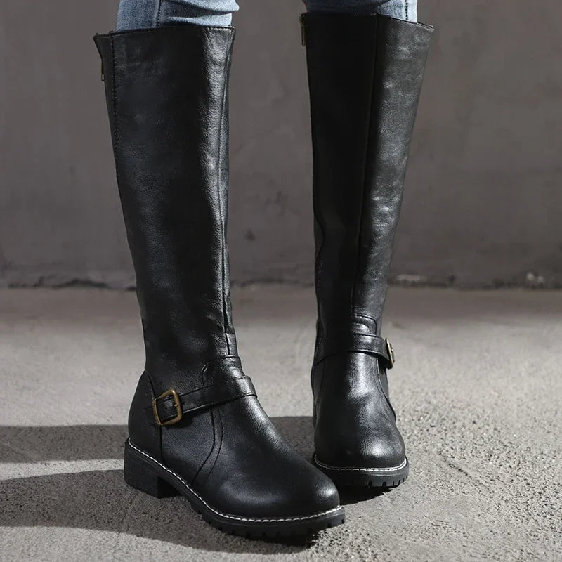 Stylish Leather Women's Boots - Lucie
