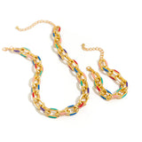 2-piece colorful necklace bracelet