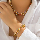 2-piece colorful necklace bracelet