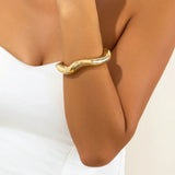 Thick heavy metal open cuff bracelet