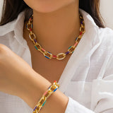 2-piece colorful necklace bracelet