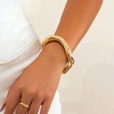 Thick heavy metal open cuff bracelet
