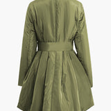 Cozy tie-front design women's puffer jacket