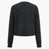 Cozy solid buttoned women's cardigan