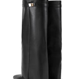 Holly | Bold metal buckle design knee-high boots