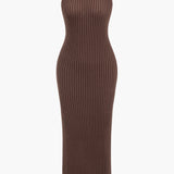 Chic ribbed knit dress and cardigan set