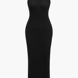 Chic ribbed knit dress and cardigan set