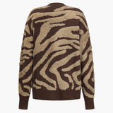 Eye-catching striped women's sweater cardigan