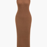 Chic ribbed knit dress and cardigan set