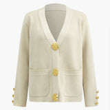 Elegant knit cardigan and pants set
