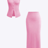 Sleeveless Cardigan And Skirt Set Dreamardi