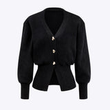 Romantic heart button women's sweater cardigan