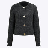 Cozy solid buttoned women's cardigan